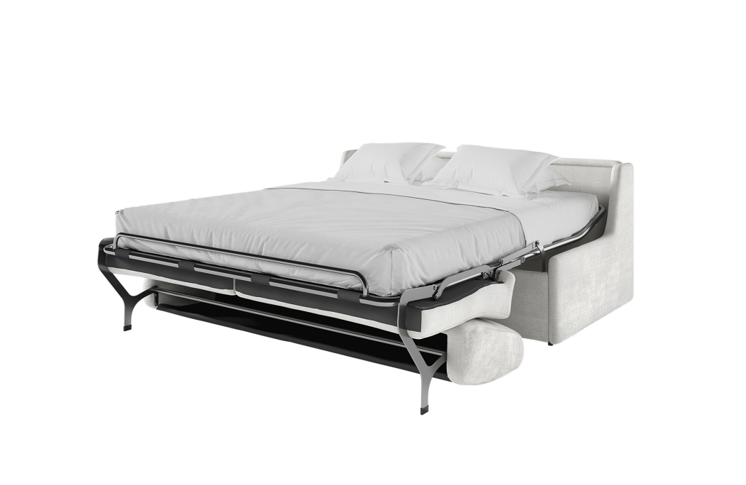 Canapé convertible express 3 places AGATHE couchage quotidien sans accoudoirs en tissu chenille