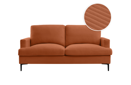 Canapé droit 3 places TALMA en velours côtelé