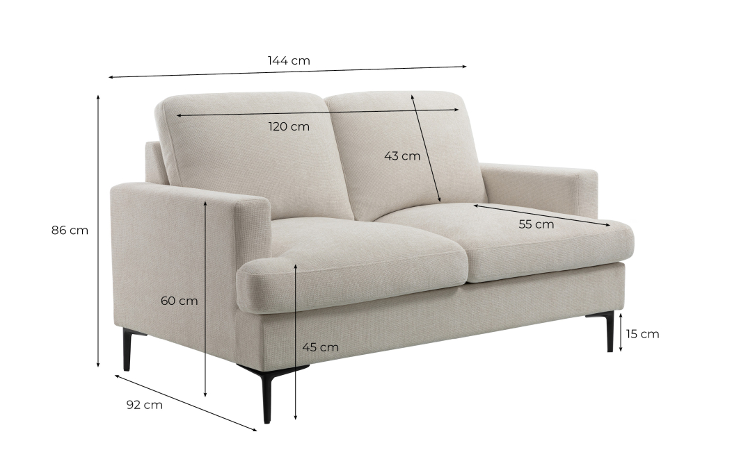 Ensemble canapés droits TALMA 3 + 2places en tissu