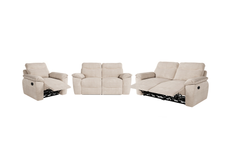 PACK - Canapé de relaxation ROSS manuel 3 et 2 places et fauteuil en velours côtelé