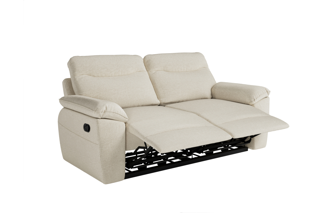 PACK - Canapé de relaxation ROSS manuel 3 et 2 places et fauteuil en tissu Easy Clean antitache
