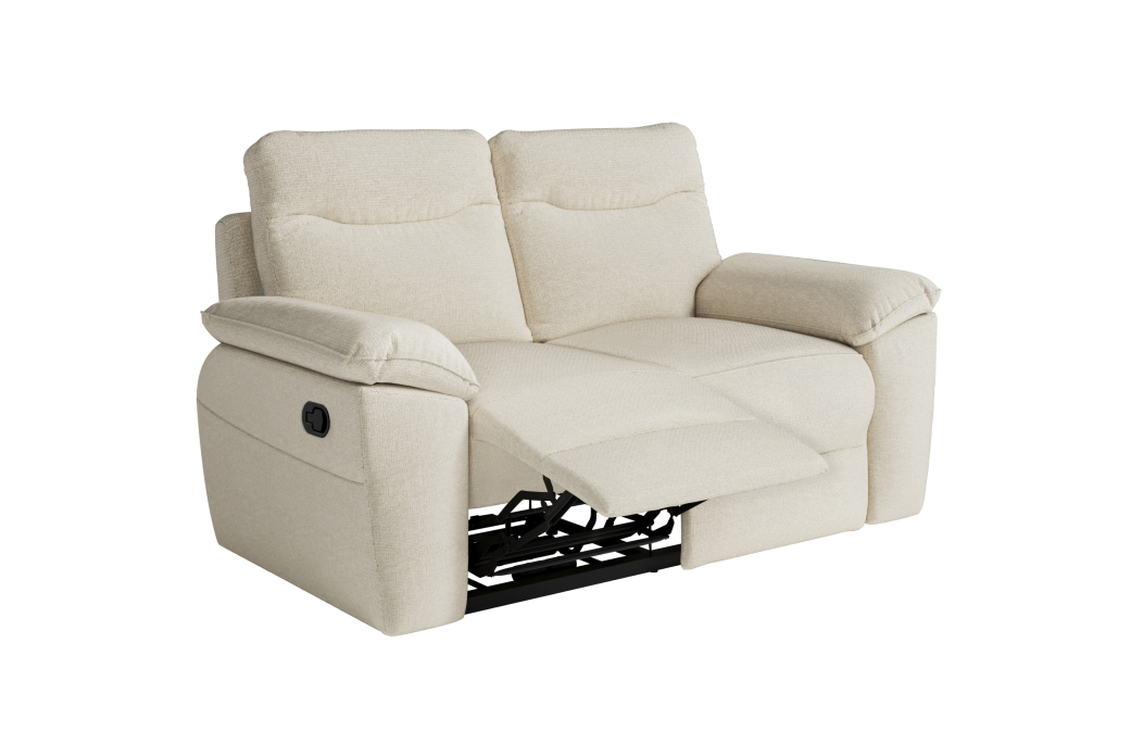 PACK - Canapé de relaxation ROSS manuel 3 et 2 places et fauteuil en tissu Easy Clean antitache