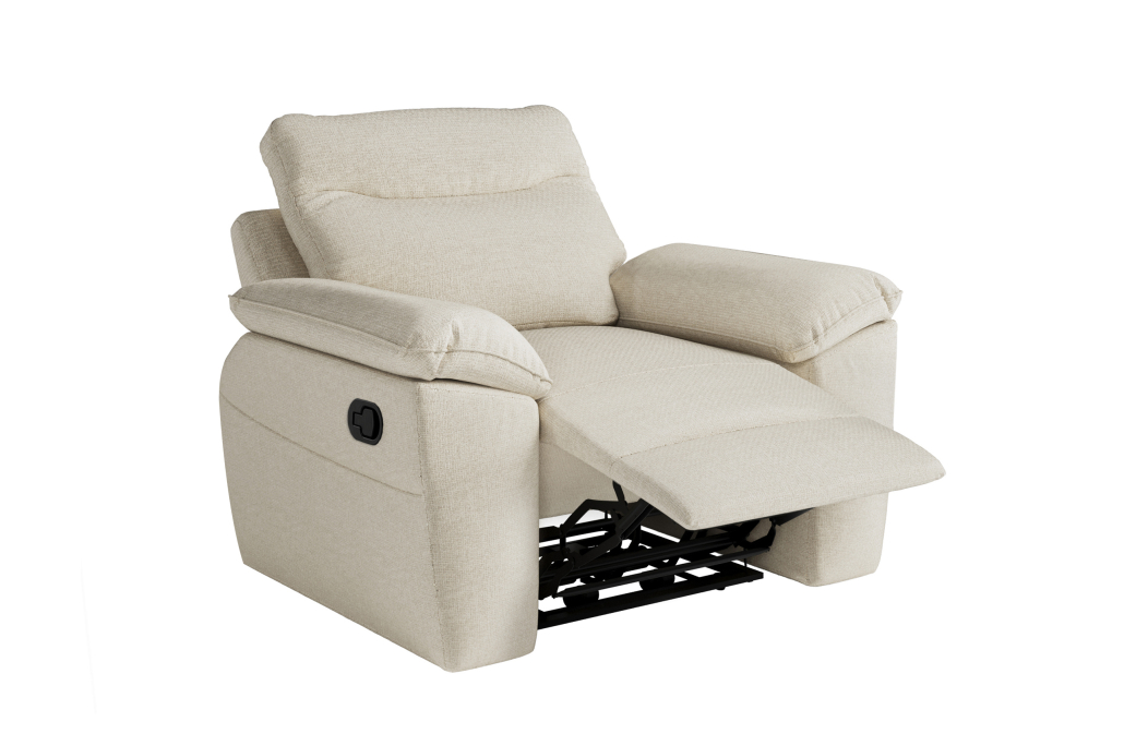 PACK - Canapé de relaxation ROSS manuel 3 et 2 places et fauteuil en tissu Easy Clean antitache