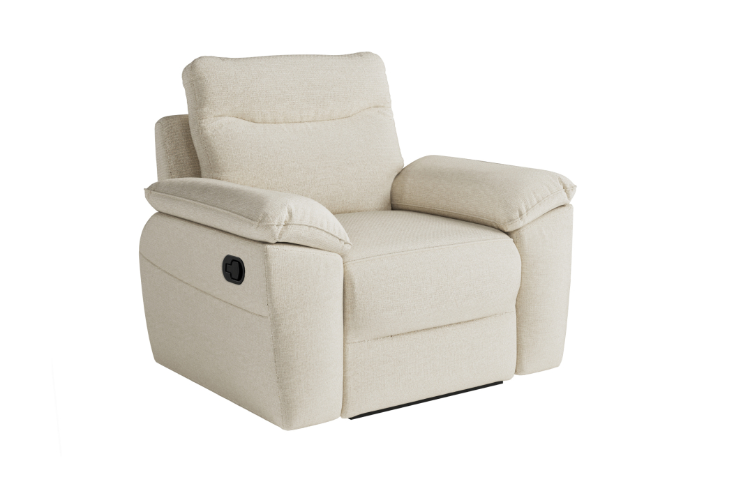 PACK - Canapé de relaxation ROSS manuel 3 et 2 places et fauteuil en tissu Easy Clean antitache