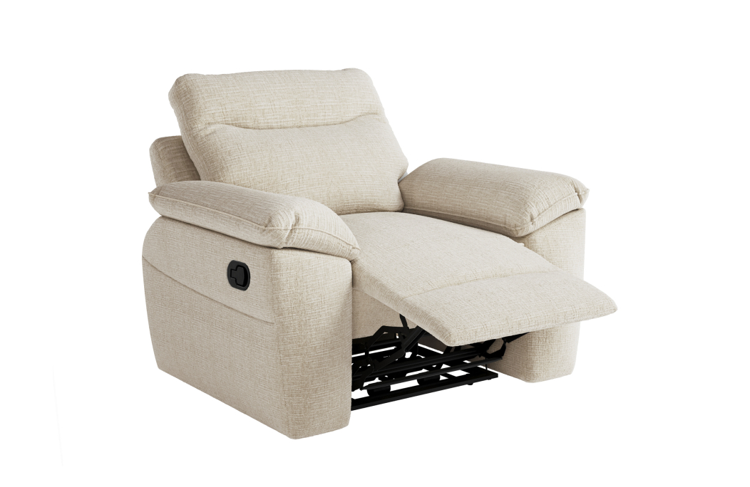 PACK - Canapé de relaxation ROSS manuel 3 et 2 places et fauteuil en tissu texturé 3D