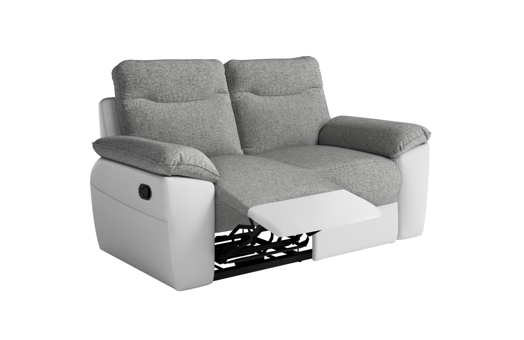 PACK - Canapé de relaxation ROSS manuel 3 et 2 places et fauteuil en tissu et simili