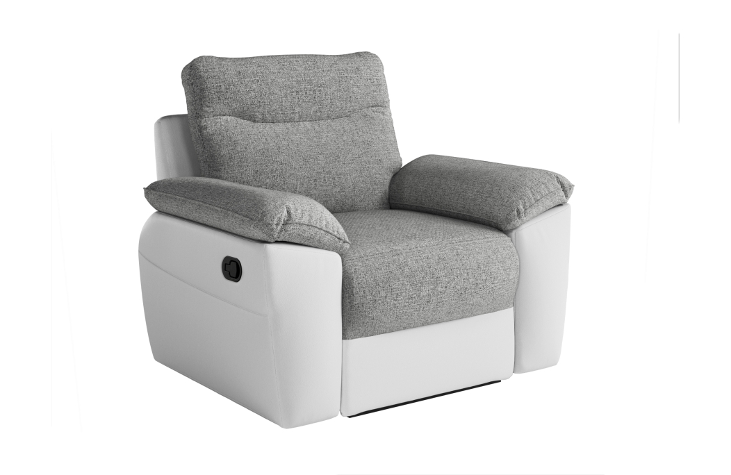 PACK - Canapé de relaxation ROSS manuel 3 et 2 places et fauteuil en tissu et simili