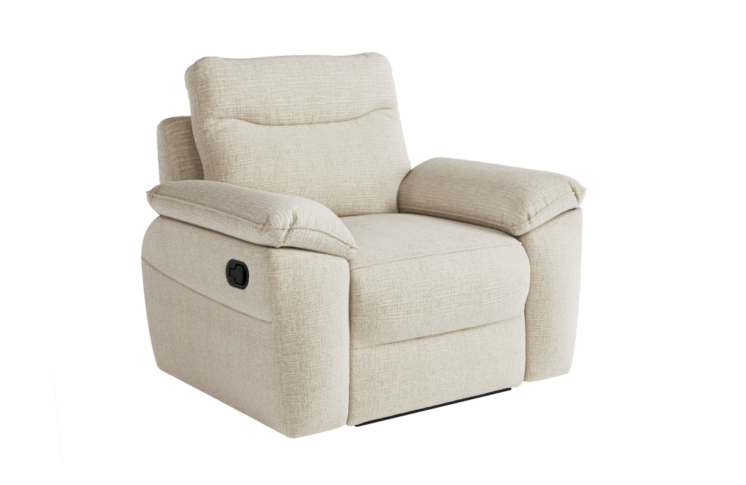 PACK - Canapé de relaxation ROSS manuel 3 places et fauteuil en tissu texturé 3D
