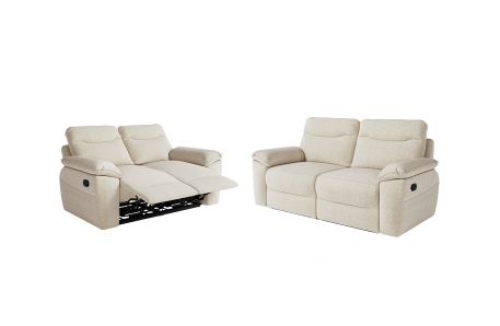 PACK - Canapé de relaxation ROSS manuel 2 et 3 places en tissu texturé 3D