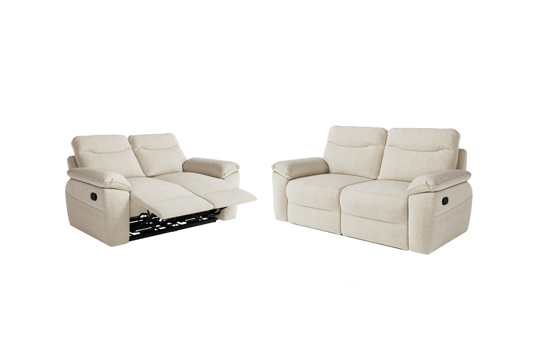 PACK - Canapé de relaxation ROSS manuel 2 et 3 places en tissu texturé 3D