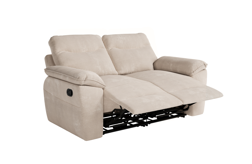 PACK - Canapé de relaxation ROSS manuel 2 places et fauteuil en velours côtelé