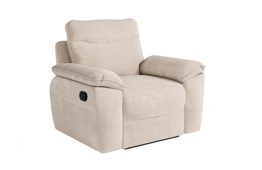 PACK - Canapé de relaxation ROSS manuel 2 places et fauteuil en velours côtelé