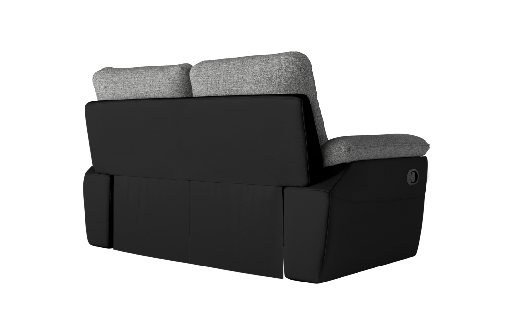 PACK - Canapé de relaxation ROSS manuel 2 places et fauteuil en tissu et simili