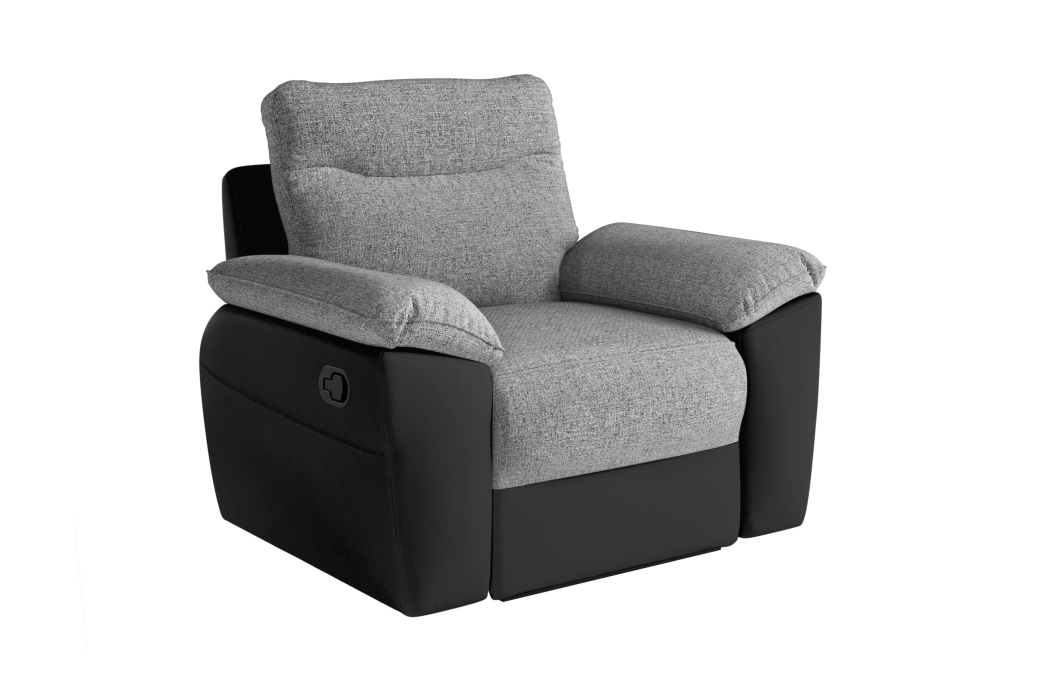 PACK - Canapé de relaxation ROSS manuel 2 places et fauteuil en tissu et simili