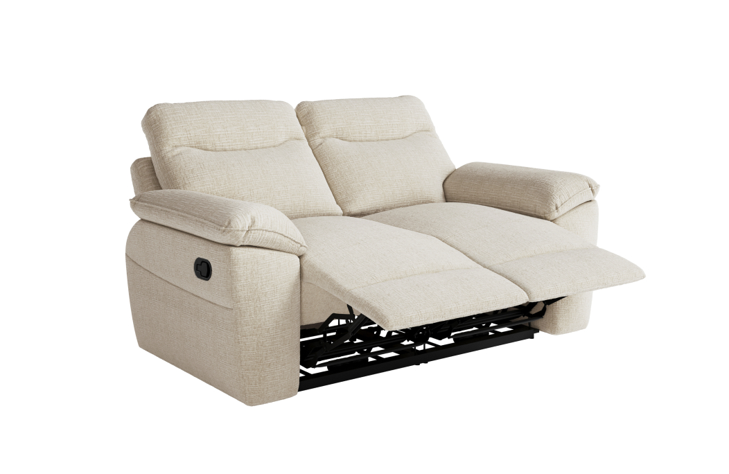 PACK - Canapé de relaxation ROSS manuel 2 places et fauteuil en tissu texturé 3D