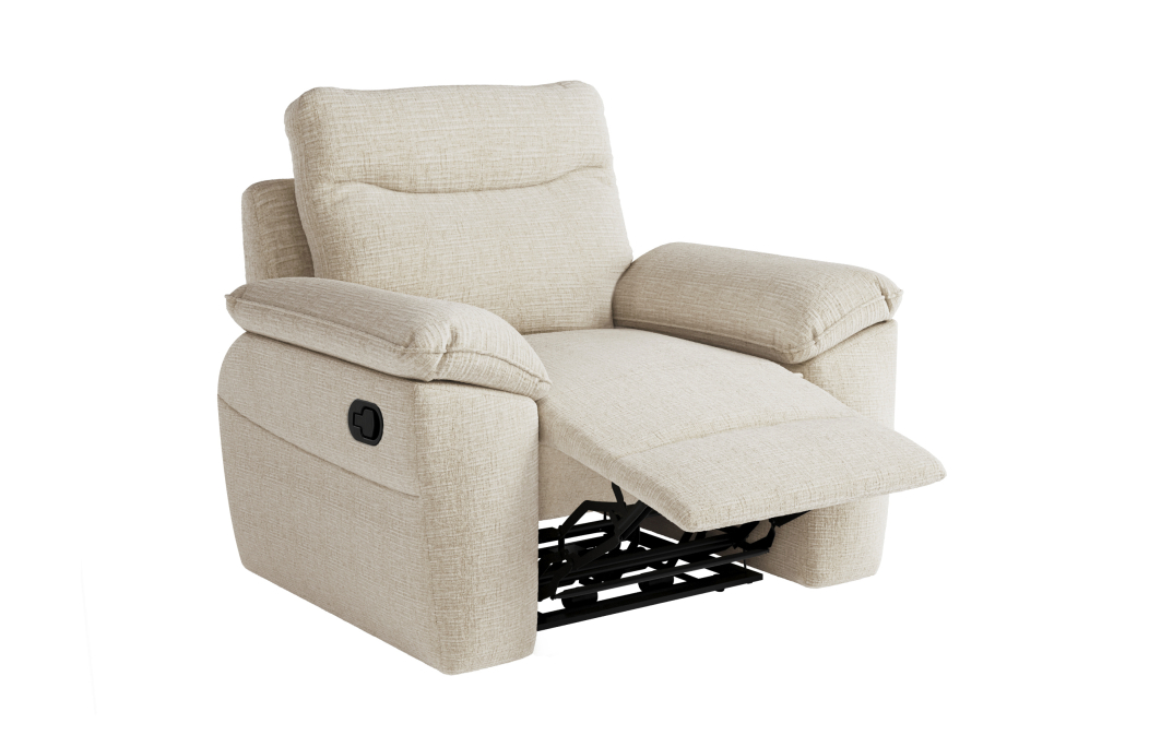 PACK - Canapé de relaxation ROSS manuel 2 places et fauteuil en tissu texturé 3D