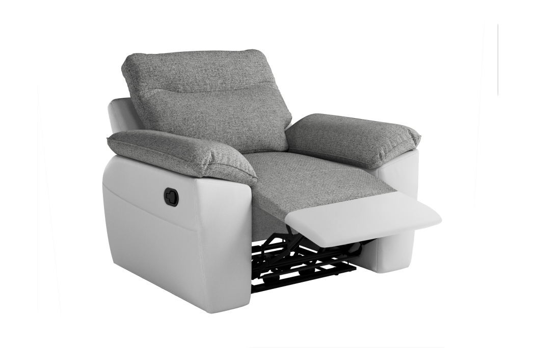 PACK - Canapé de relaxation ROSS manuel 2 places et fauteuil en tissu Easy Clean antitache