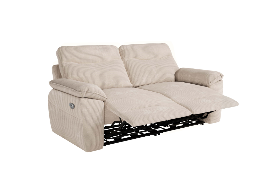 PACK - Canapé de relaxation ROSS électrique 3 et 2 places et fauteuil en velours côtelé