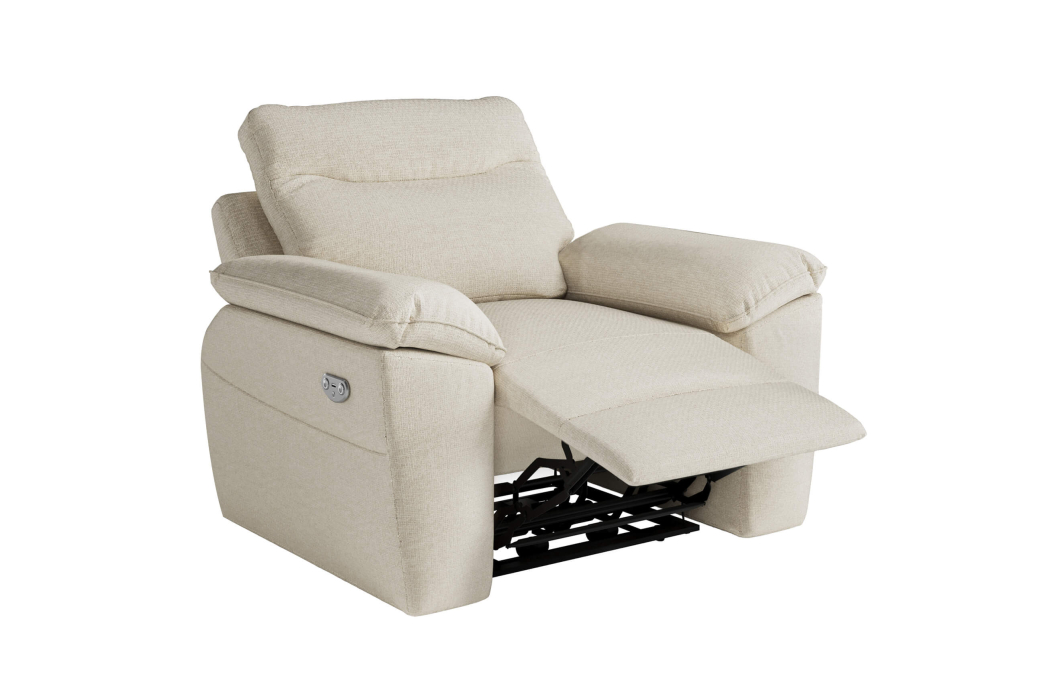 PACK - Canapé de relaxation ROSS électrique 3 et 2 places et fauteuil en tissu Easy Clean antitache