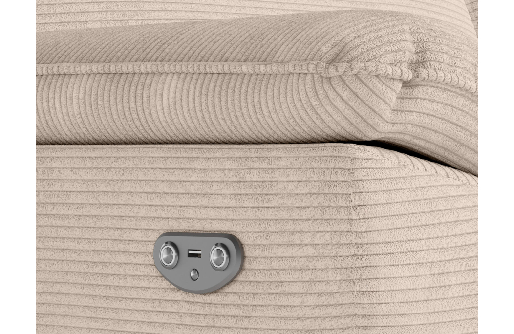 PACK - Canapé de relaxation ROSS électrique 3 places et fauteuil en velours côtelé