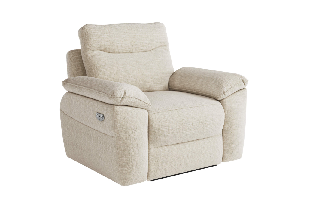 PACK - Canapé de relaxation ROSS électrique 3 places et fauteuil en tissu texturé 3D