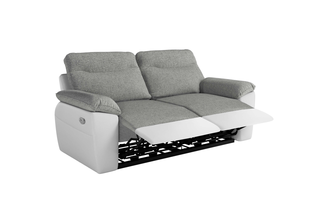 PACK - Canapé de relaxation ROSS électrique 2 et 3 places en tissu et simili
