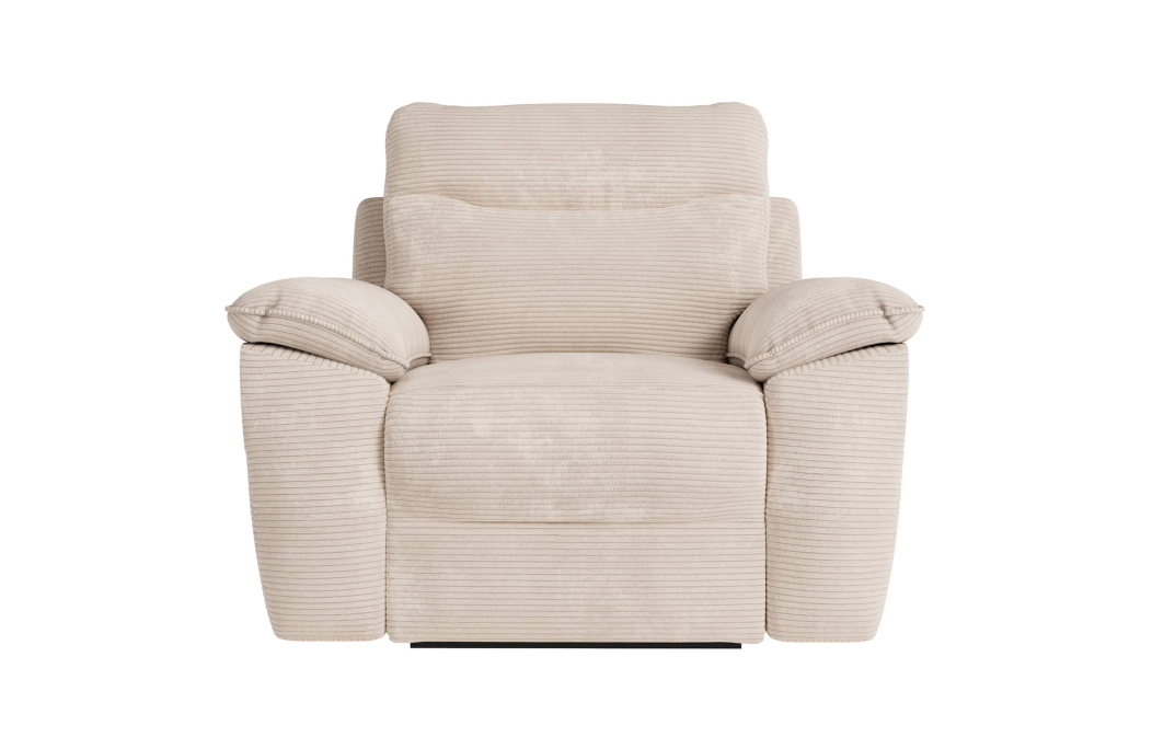 PACK - Canapé de relaxation ROSS électrique 2 places et fauteuil en velours côtelé