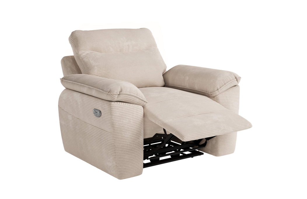 PACK - Canapé de relaxation ROSS électrique 2 places et fauteuil en velours côtelé