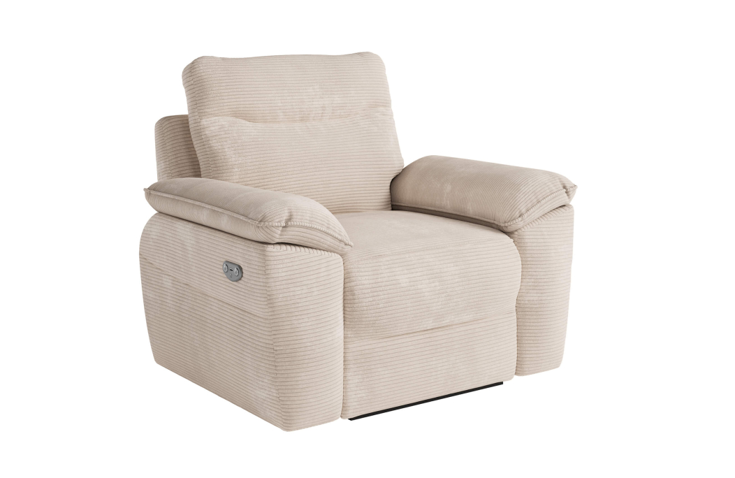PACK - Canapé de relaxation ROSS électrique 2 places et fauteuil en velours côtelé