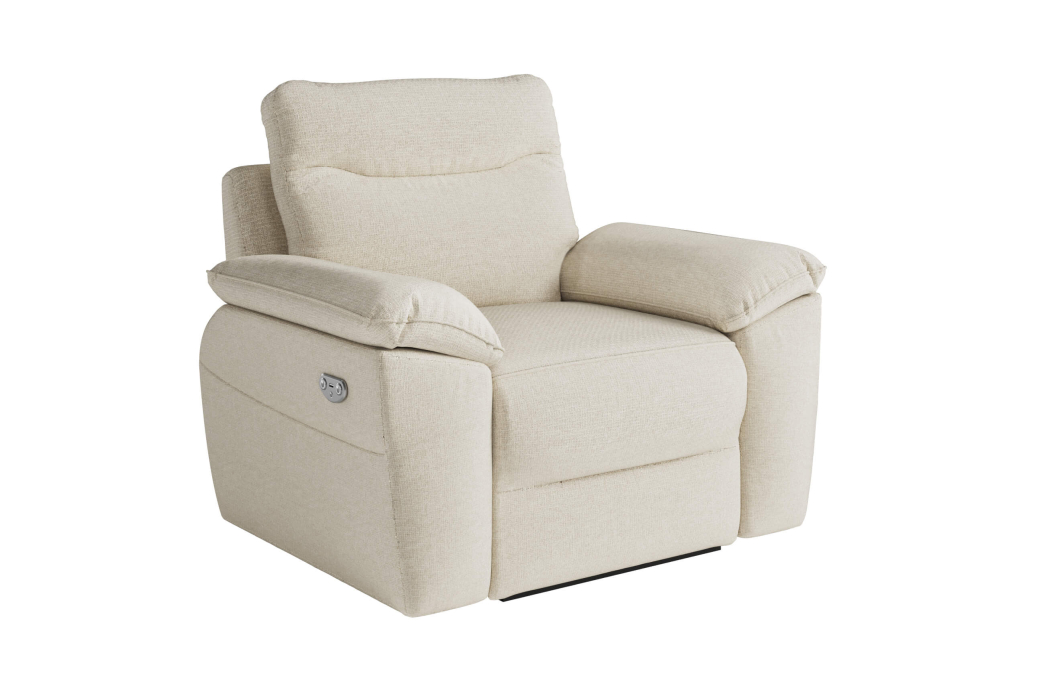 PACK - Canapé de relaxation ROSS électrique 2 places et fauteuil en tissu Easy Clean antitache