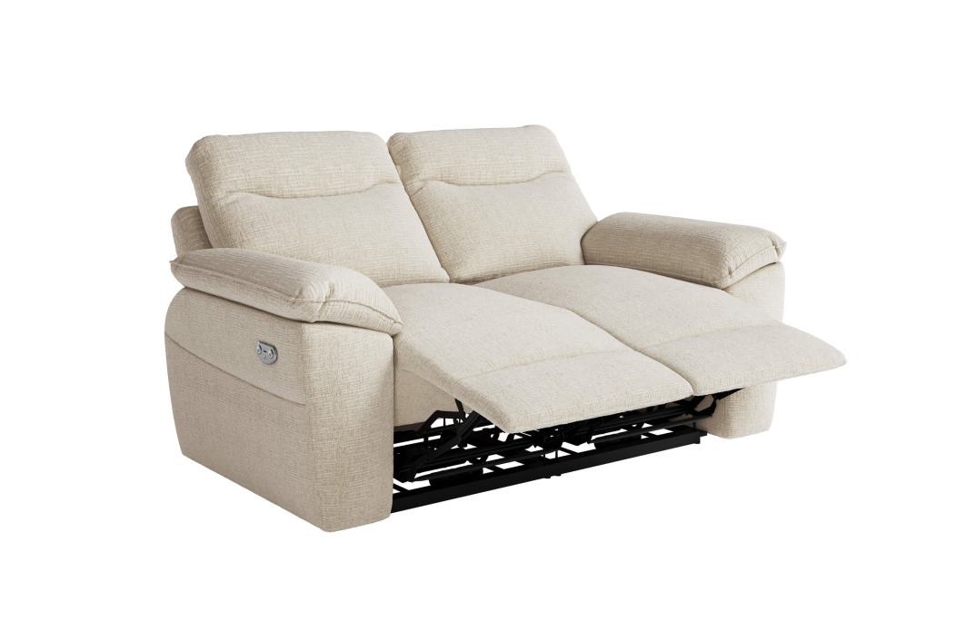 PACK - Canapé de relaxation ROSS électrique 2 places et fauteuil en tissu texturé 3D