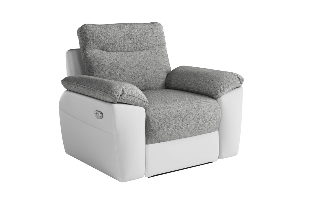 PACK - Canapé de relaxation ROSS électrique 2 places et fauteuil en tissu et simili
