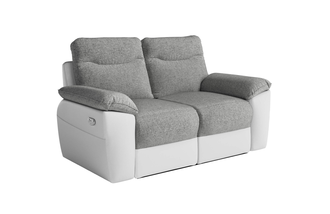 PACK - Canapé de relaxation ROSS électrique 2 places et fauteuil en tissu et simili