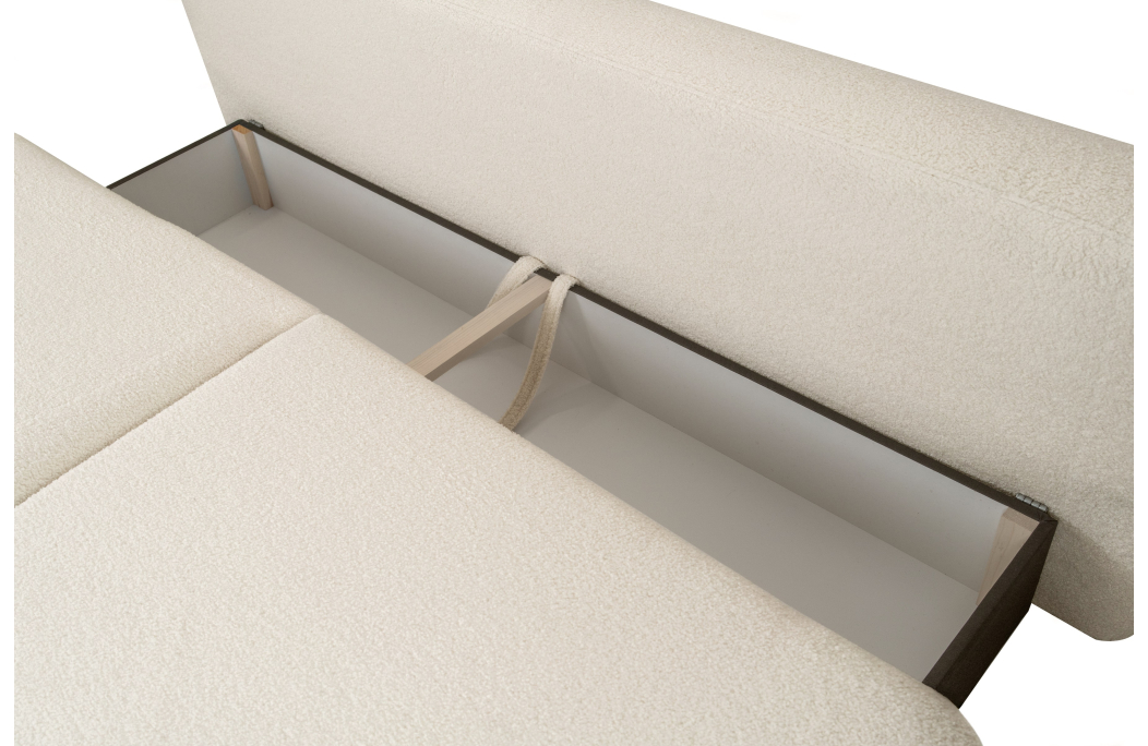 FABIO - Canapé convertible droit 4 places en tissu bouclettes