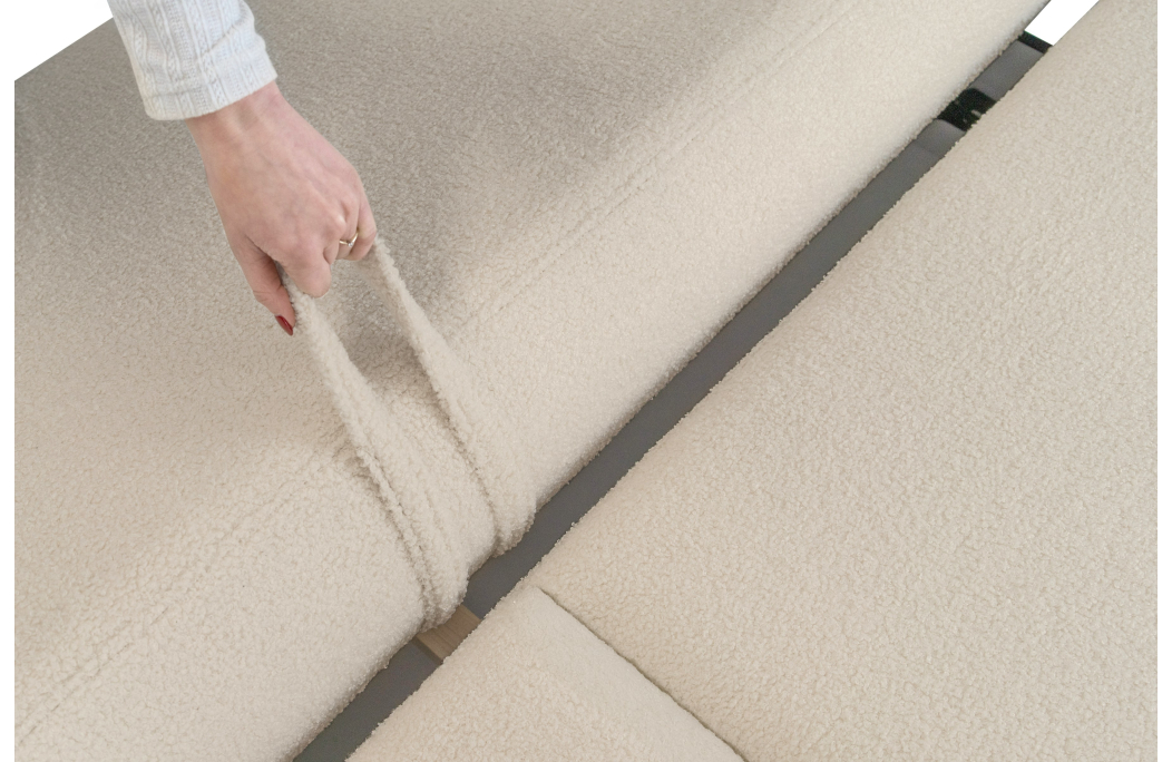 FABIO - Canapé convertible droit 4 places en tissu bouclettes