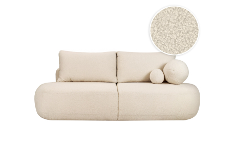 FABIO - Canapé convertible droit 4 places en tissu bouclettes