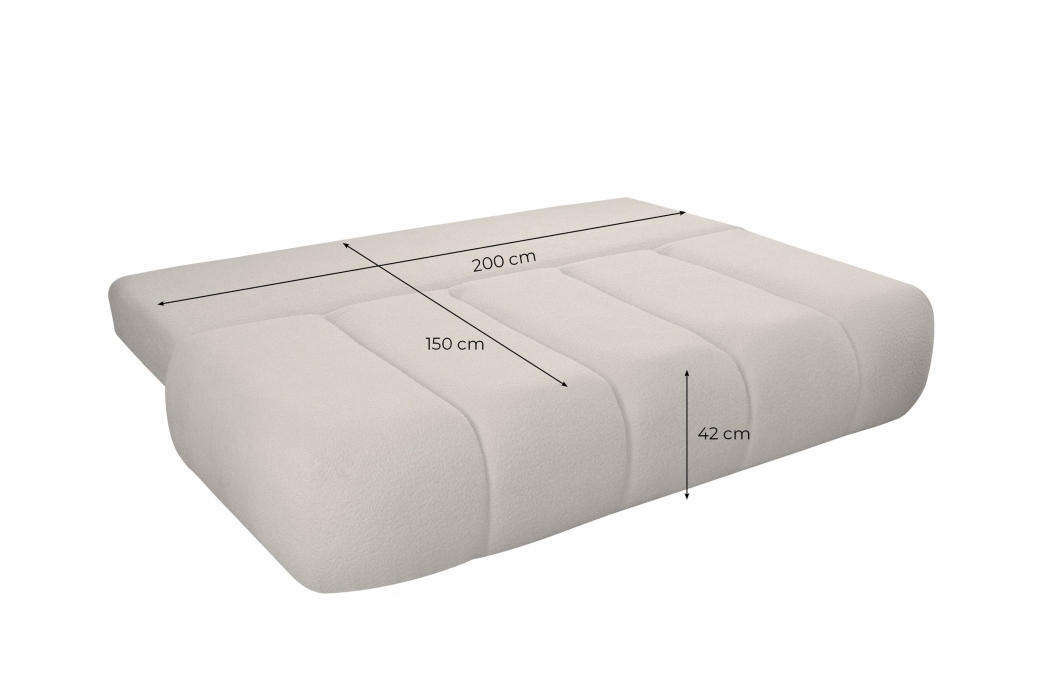 MERRY - Canapé convertible droit 3 places en tissu bouclettes