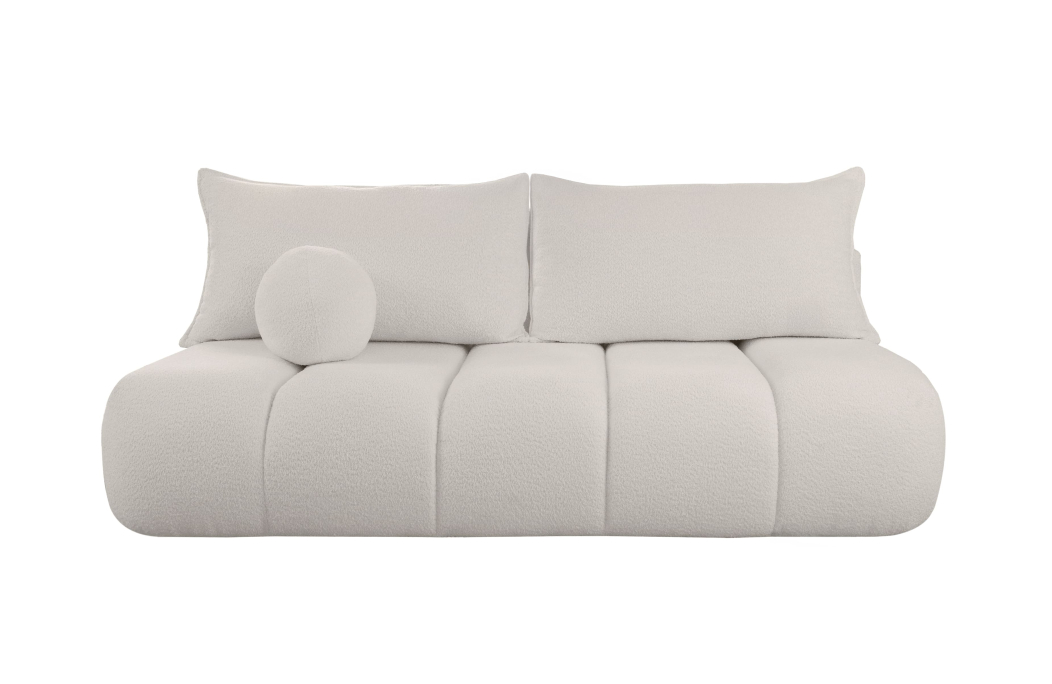 MERRY - Canapé convertible droit 3 places en tissu bouclettes