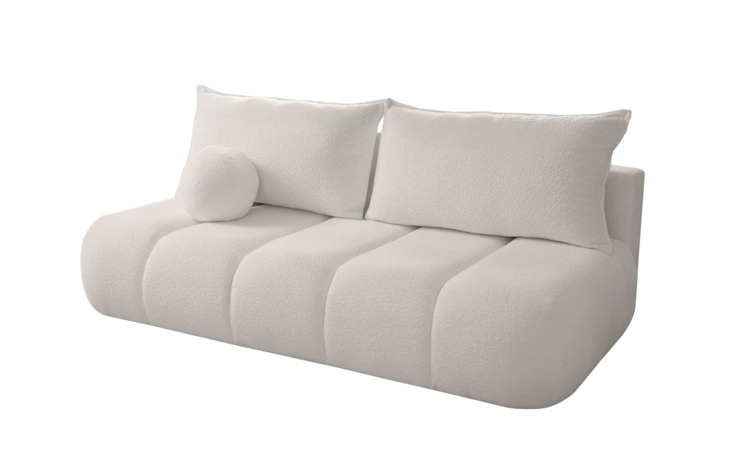 MERRY - Canapé convertible droit 3 places en tissu bouclettes