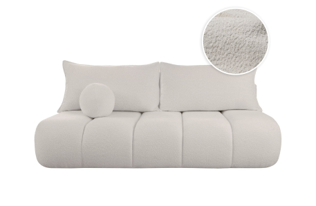 MERRY - Canapé convertible droit 3 places en tissu bouclettes