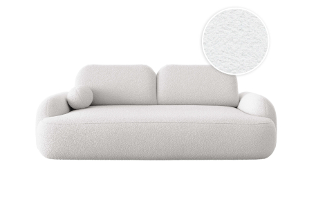 Canapé convertible 3 places MILLY avec coffre en tissu bouclette