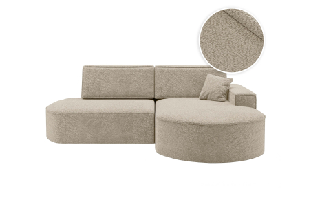 Canapé d'angle convertible 4 places MARLO en tissu chenille