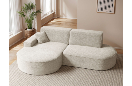 Canapé d'angle convertible 4 places MARLO en tissu chenille
