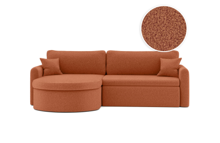 Canapé d'angle reversible convertible 4 places VERA en tissu bouclette
