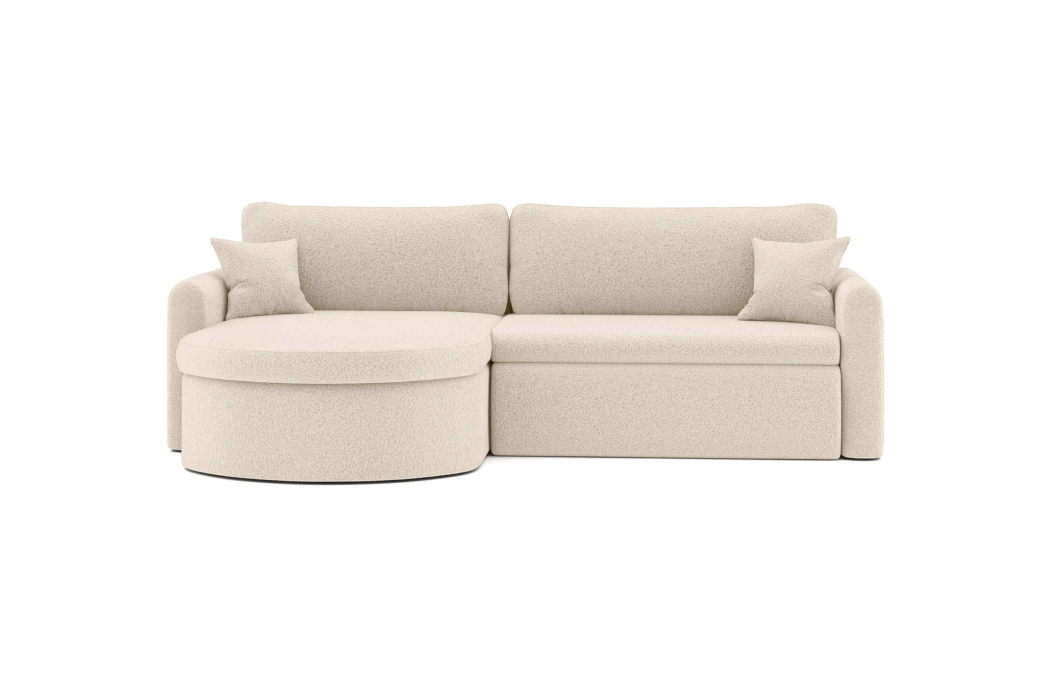 Canapé d'angle reversible convertible 4 places VERA en tissu bouclette