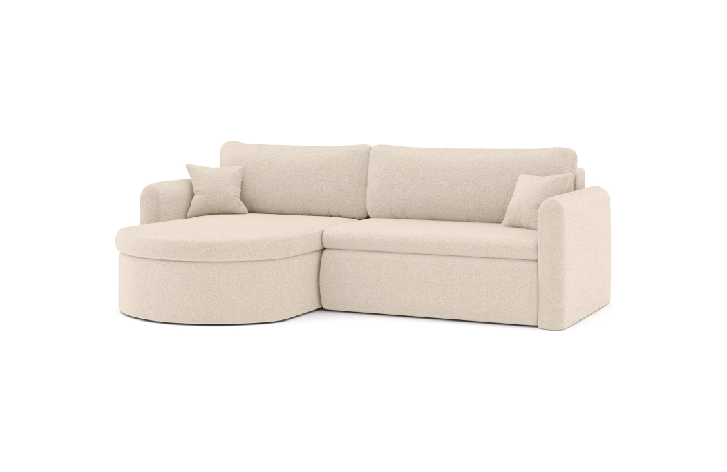 Canapé d'angle reversible convertible 4 places VERA en tissu bouclette