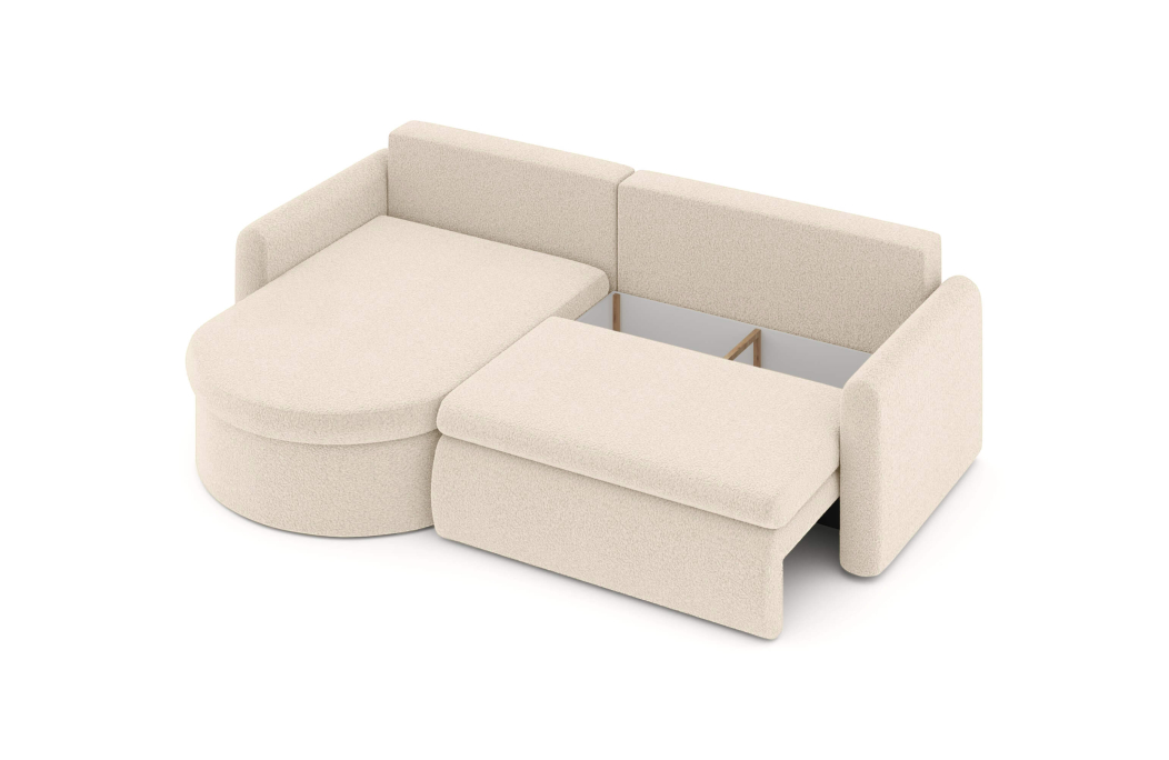 Canapé d'angle reversible convertible 4 places VERA en tissu bouclette