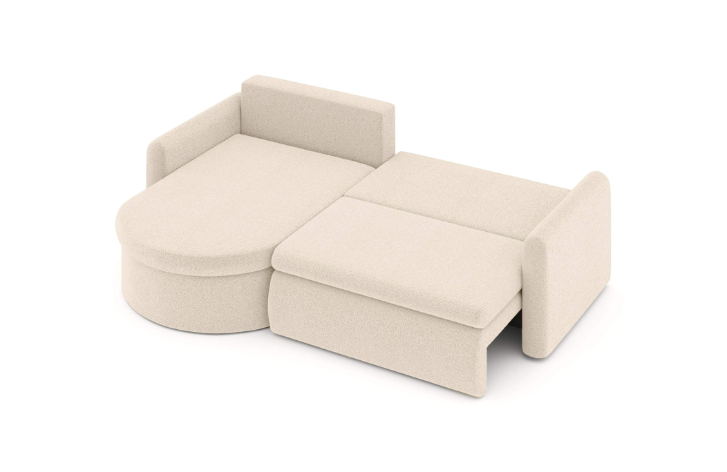 Canapé d'angle reversible convertible 4 places VERA en tissu bouclette
