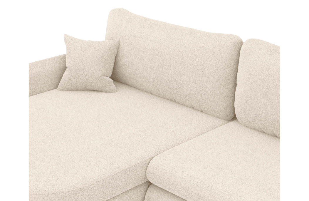 Canapé d'angle reversible convertible 4 places VERA en tissu bouclette