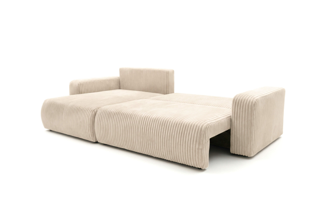 Canapé d'angle max réversible et convertible 5 places ALYA en velours cotelé épais